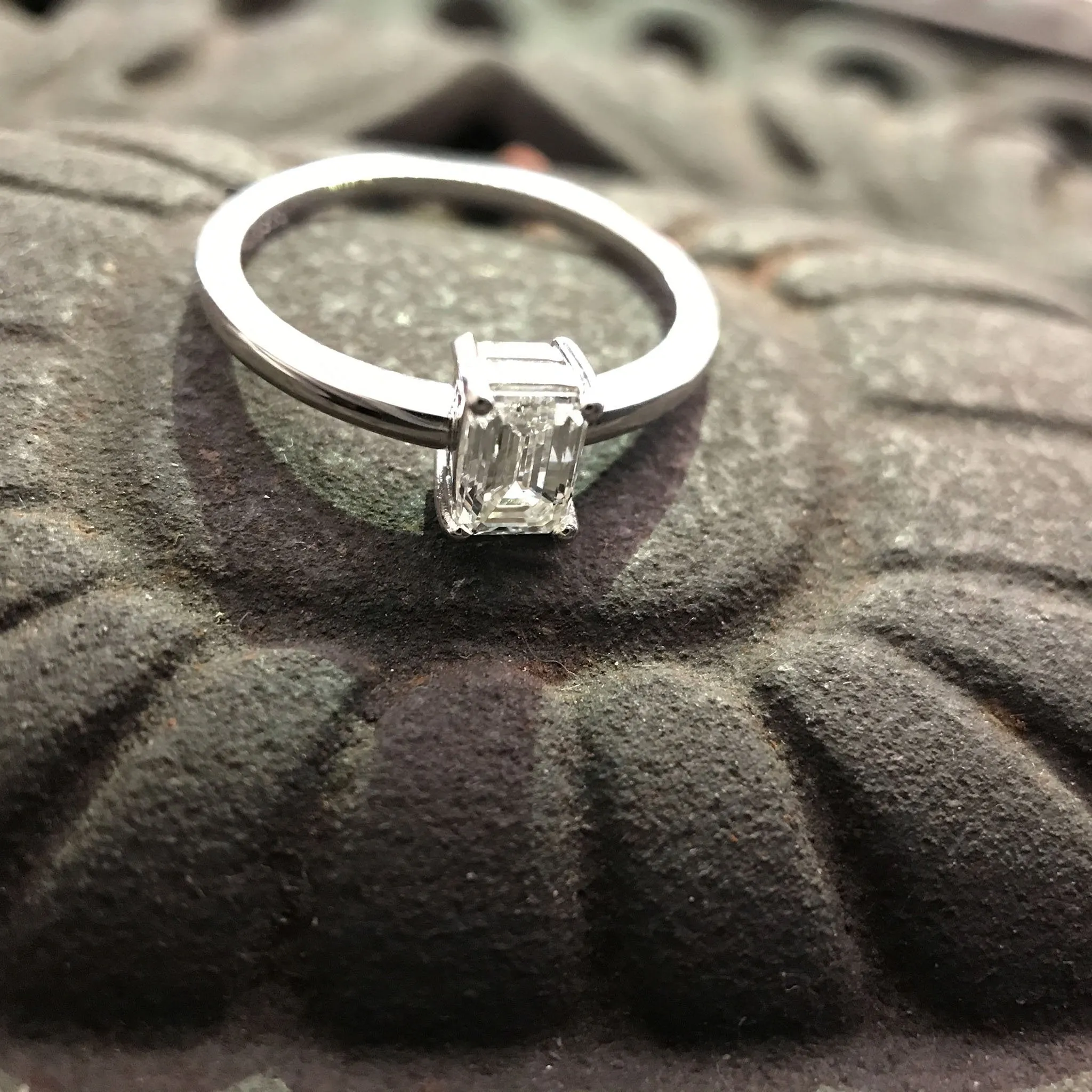 Handcrafted Emerald Cut Diamond Ring