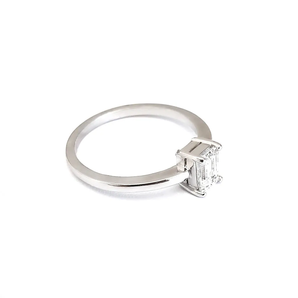 Handcrafted Emerald Cut Diamond Ring
