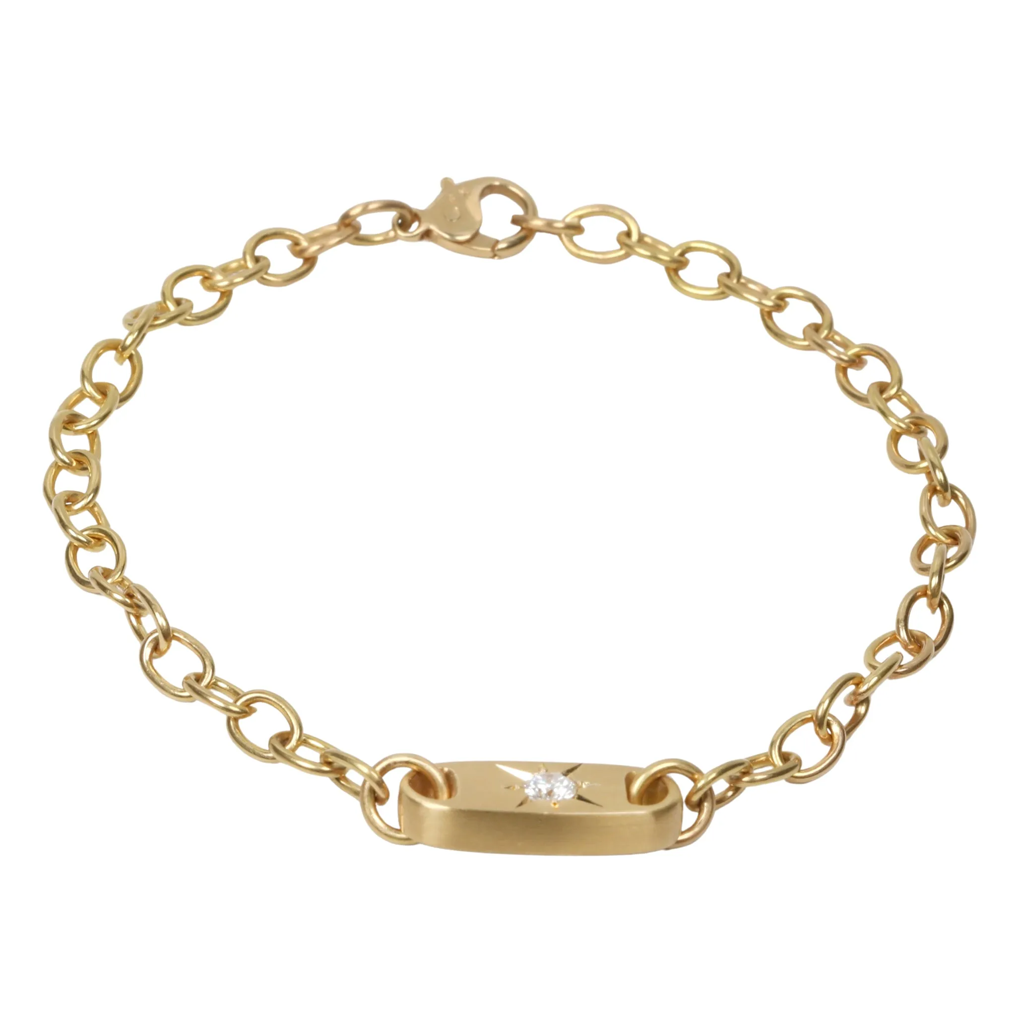Handmade "Chunky Tag" Bracelet with Star-Set Diamond