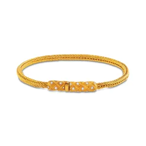 Handwoven Spiga Diamond Clasp Bracelet