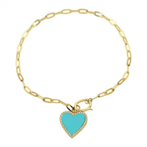 HANGING HEART CHARM BRACELET