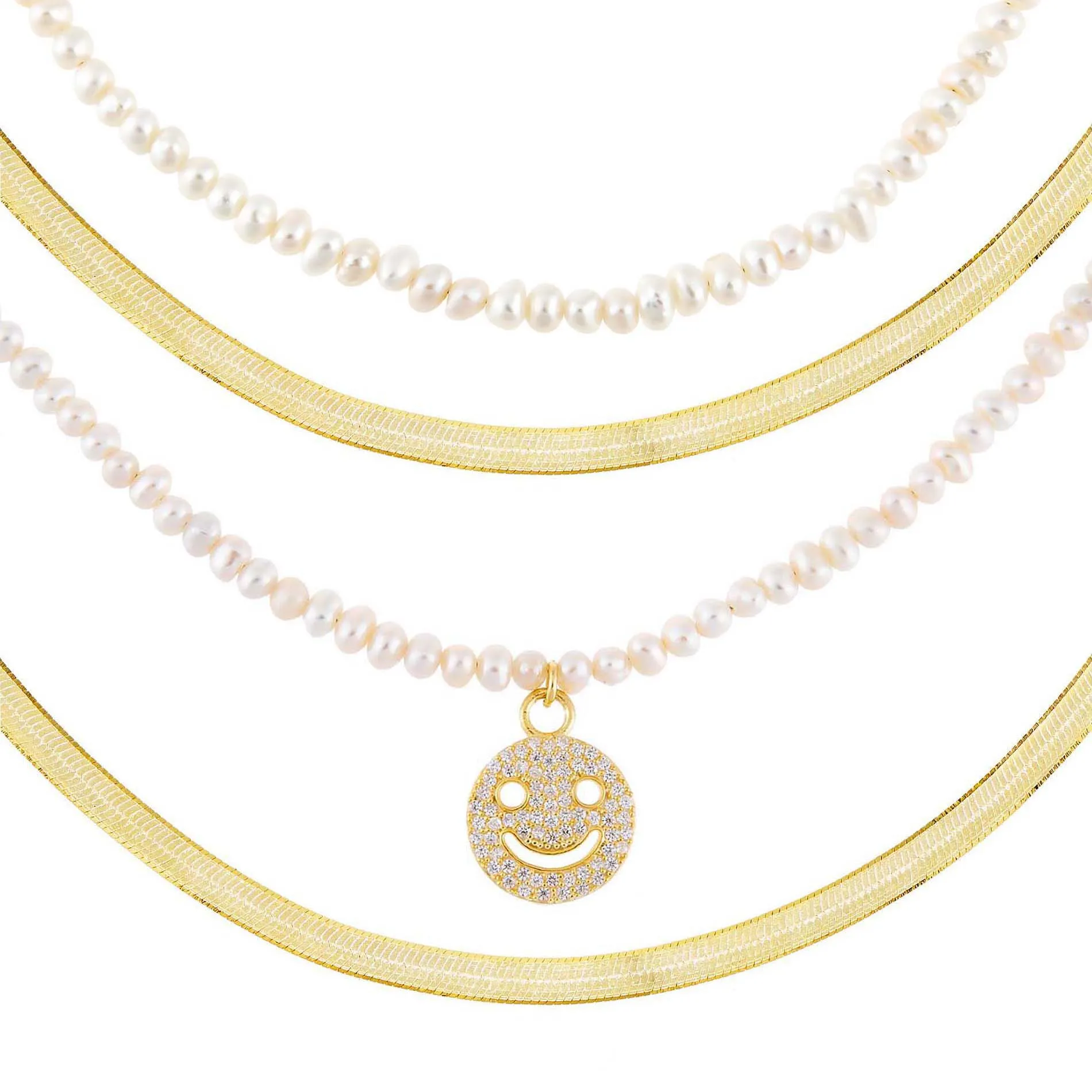 Happy Girl Necklace Combo Set