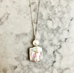 Harlequin White Drop Necklace