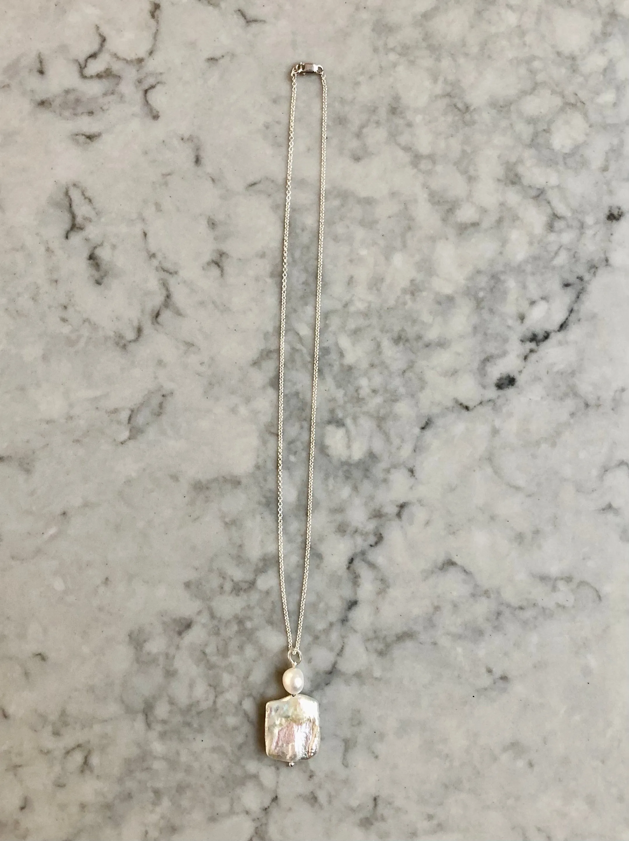 Harlequin White Drop Necklace