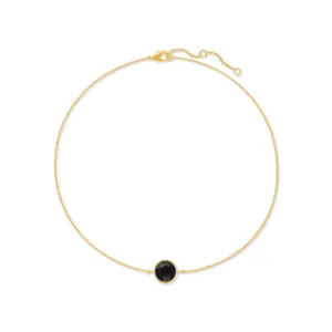 Harley Chain Bracelet with Black Jet Round Crystals from Swarovski Gold Plated