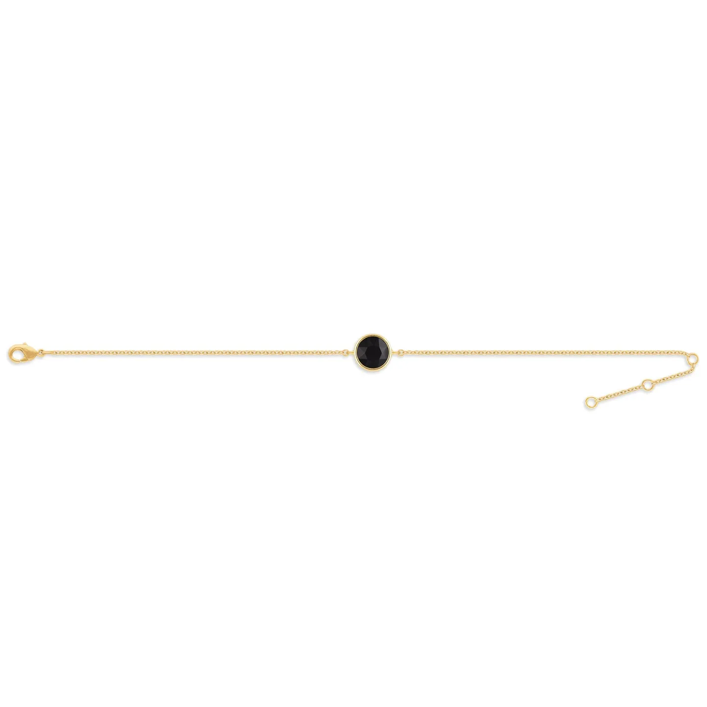 Harley Chain Bracelet with Black Jet Round Crystals from Swarovski Gold Plated