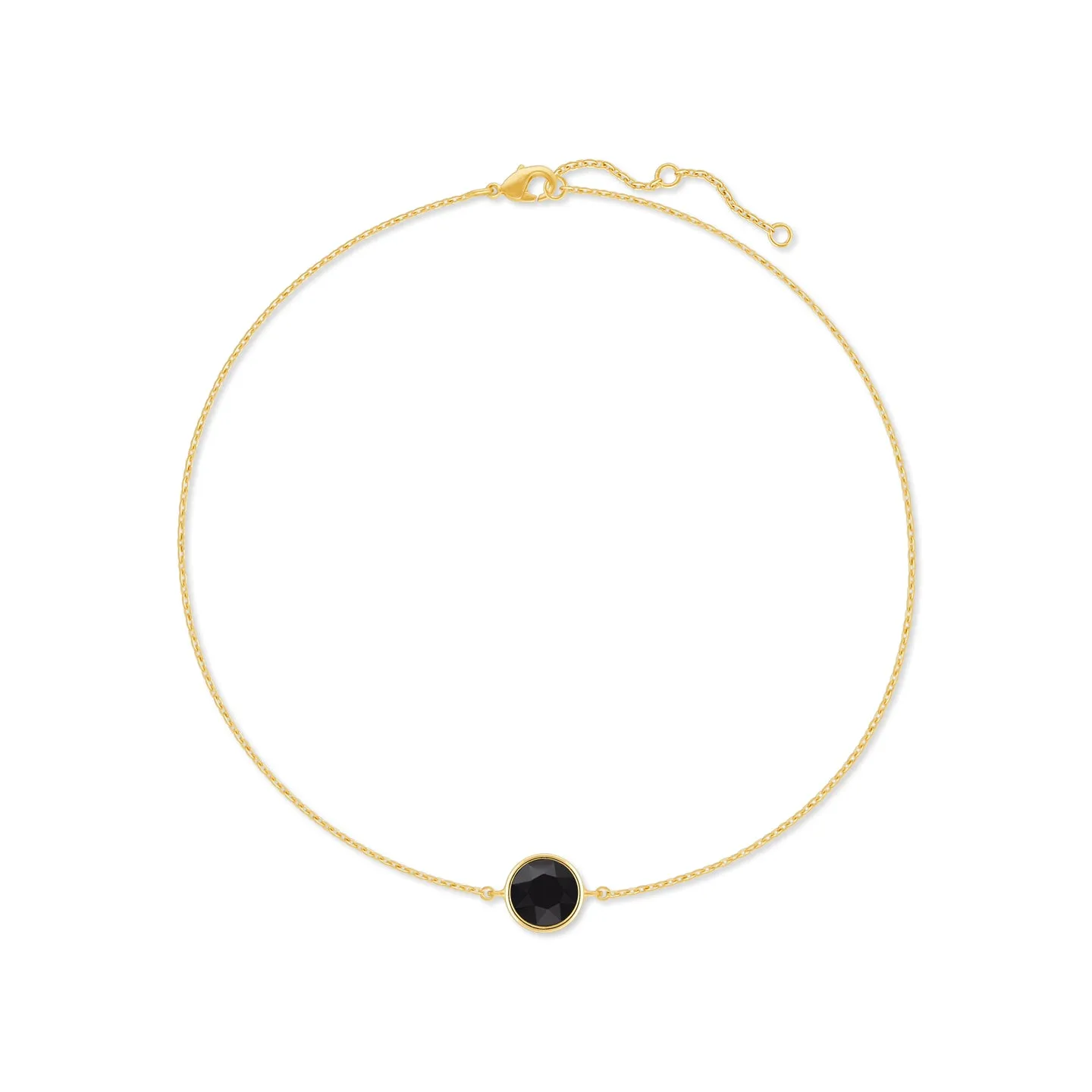 Harley Chain Bracelet with Black Jet Round Crystals from Swarovski Gold Plated