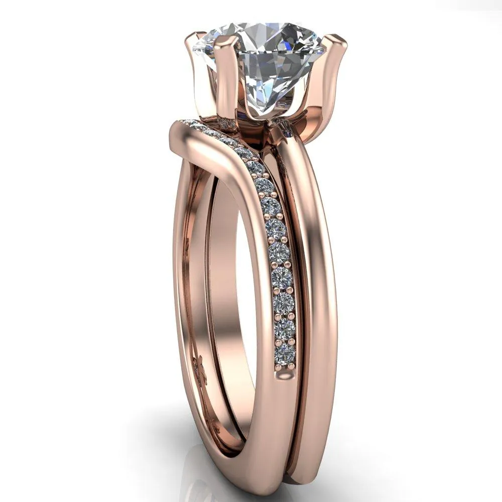 Hayden Round Center Stone 4 U Shaped Prong Set Euro Shank Solitaire Ring