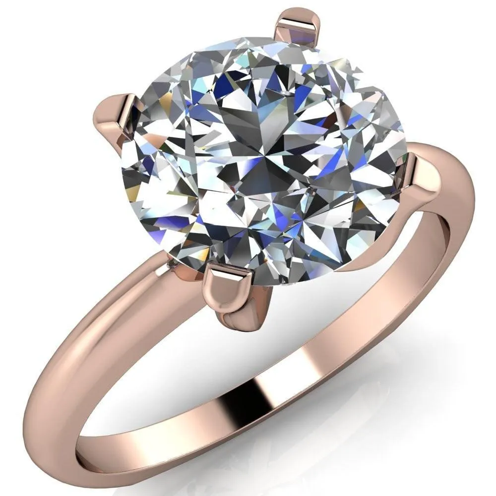 Hayden Round Center Stone 4 U Shaped Prong Set Euro Shank Solitaire Ring