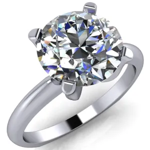 Hayden Round Center Stone 4 U Shaped Prong Set Euro Shank Solitaire Ring