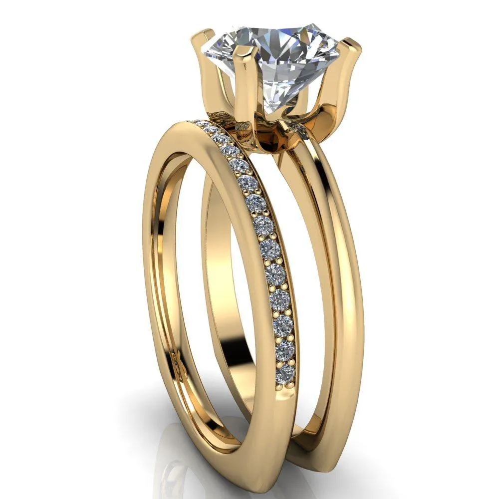 Hayden Round Center Stone 4 U Shaped Prong Set Euro Shank Solitaire Ring