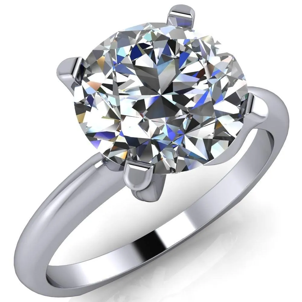 Hayden Round Center Stone 4 U Shaped Prong Set Euro Shank Solitaire Ring
