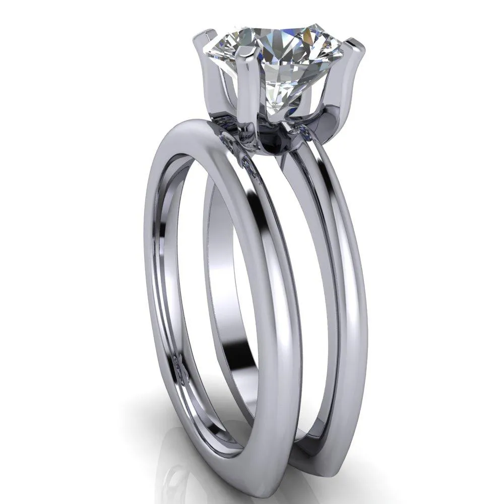 Hayden Round Center Stone 4 U Shaped Prong Set Euro Shank Solitaire Ring