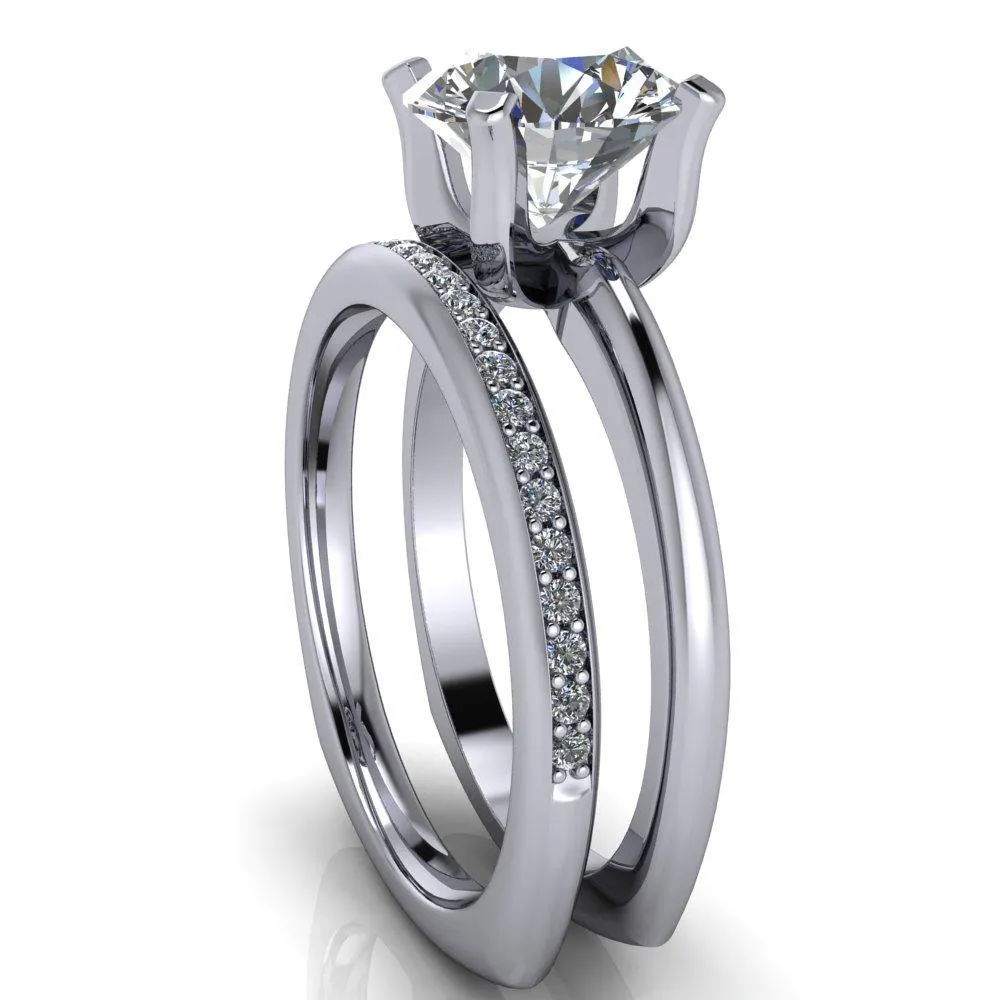 Hayden Round Center Stone 4 U Shaped Prong Set Euro Shank Solitaire Ring