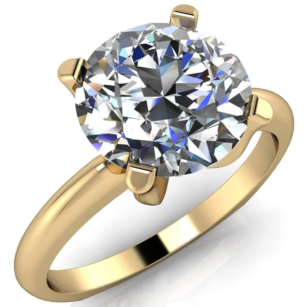 Hayden Round Center Stone 4 U Shaped Prong Set Euro Shank Solitaire Ring