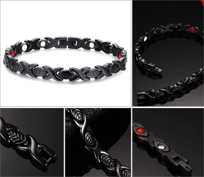 Healthy Magnetic Bracelets & Bangles Stainless Steel Jewelry For Men Women Men's Hand Chain Gold & Black