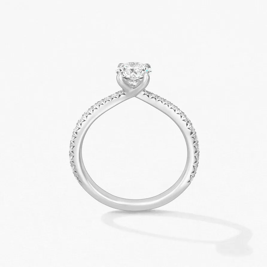 Hearts On Fire Platinum Vela Solitaire Round Diamond Engagement Ring - 1.26ctw
