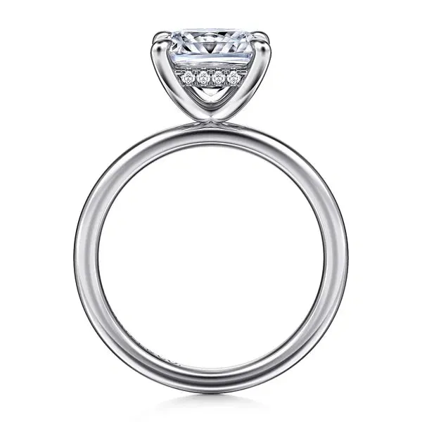 Hidden Halo Princess Cut Solitaire Diamond Engagement Ring Mounting