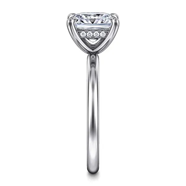 Hidden Halo Princess Cut Solitaire Diamond Engagement Ring Mounting
