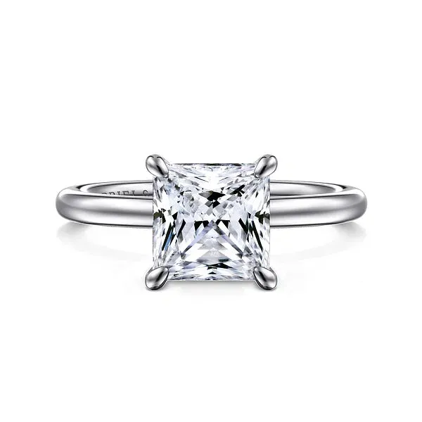 Hidden Halo Princess Cut Solitaire Diamond Engagement Ring Mounting