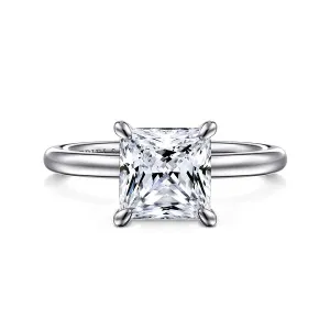 Hidden Halo Princess Cut Solitaire Diamond Engagement Ring Mounting