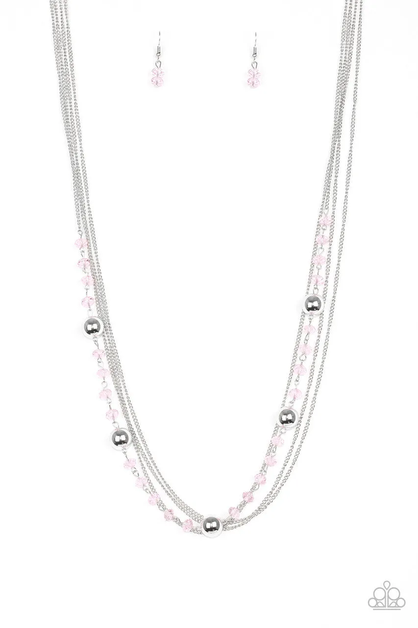 High Standards - Pink - Crystal-Like Bead Paparazzi Long Necklace