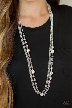 High Standards - Pink - Crystal-Like Bead Paparazzi Long Necklace