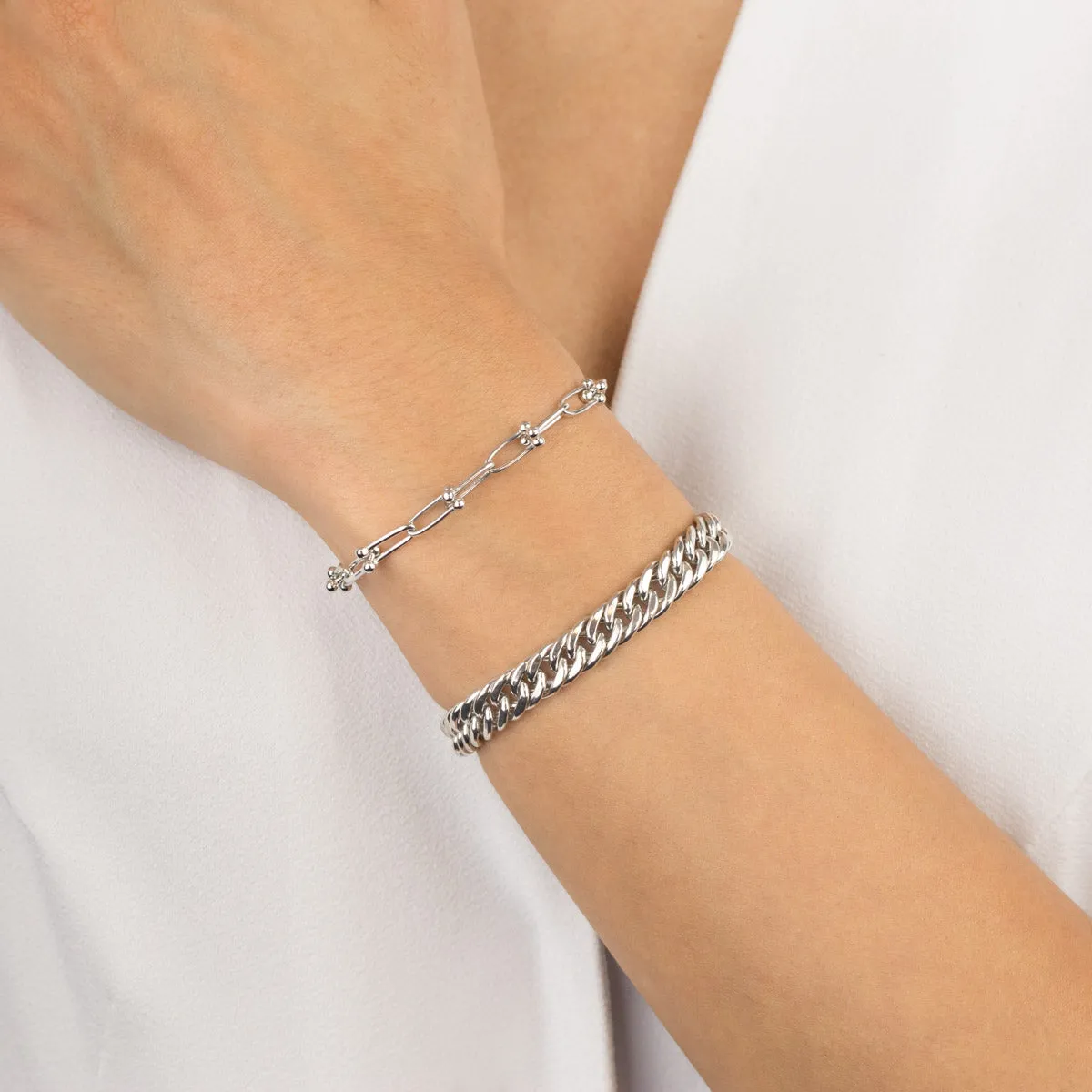 Hollow Double Curb Chain Bracelet
