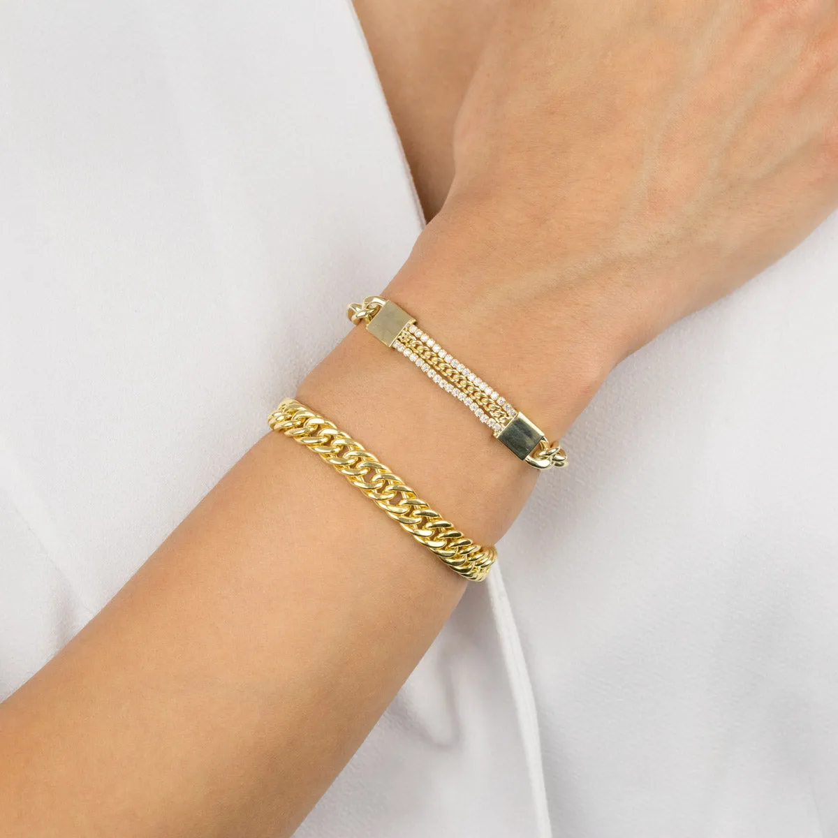 Hollow Double Curb Chain Bracelet