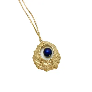 Hollow Limpet Shell Necklace with Pearl Large (Silver or Gold)