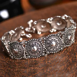 Hot Boho Collar Choker Silver Necklace statement jewelry for womenFashion Vintage Ethnic style Bohemia Turquoise Beads neck