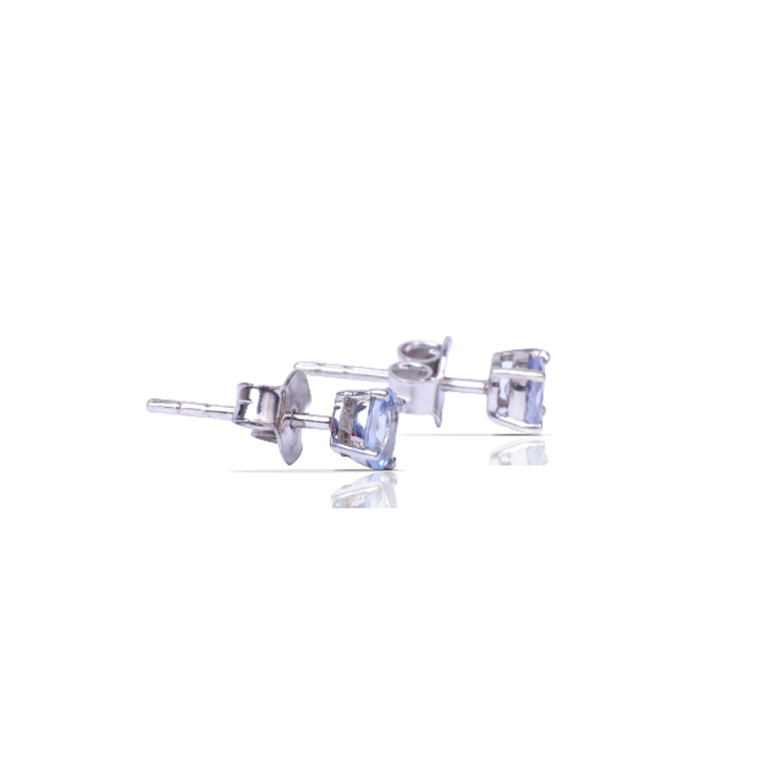 Ice Blue Sapphire Stud Earrings