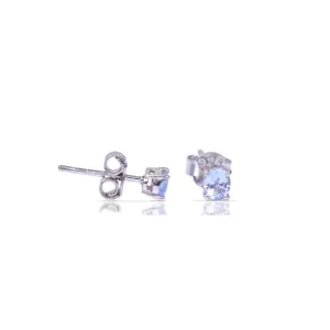 Ice Blue Sapphire Stud Earrings