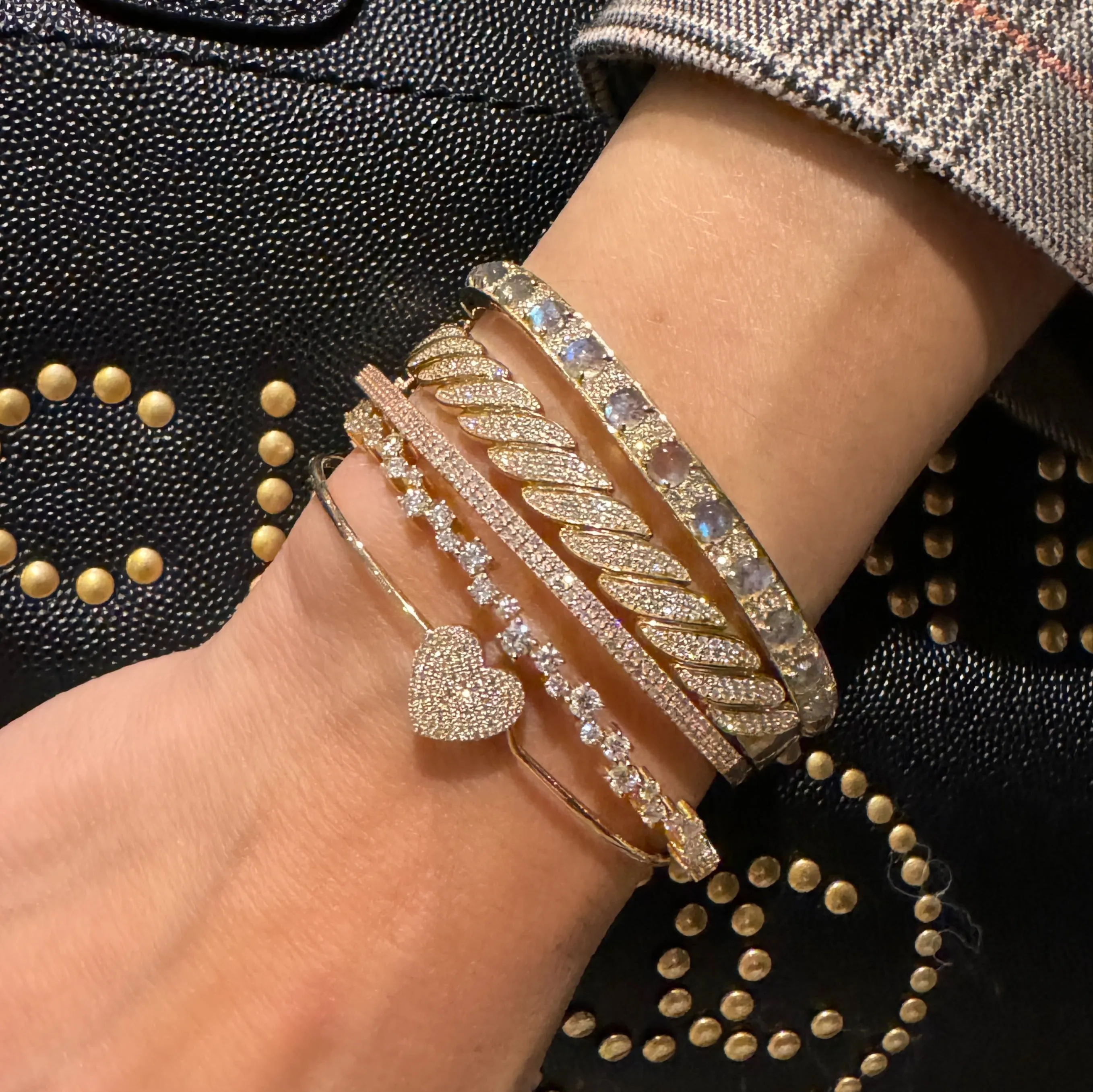 Illuminating Scattered Diamond Bangle Bracelet
