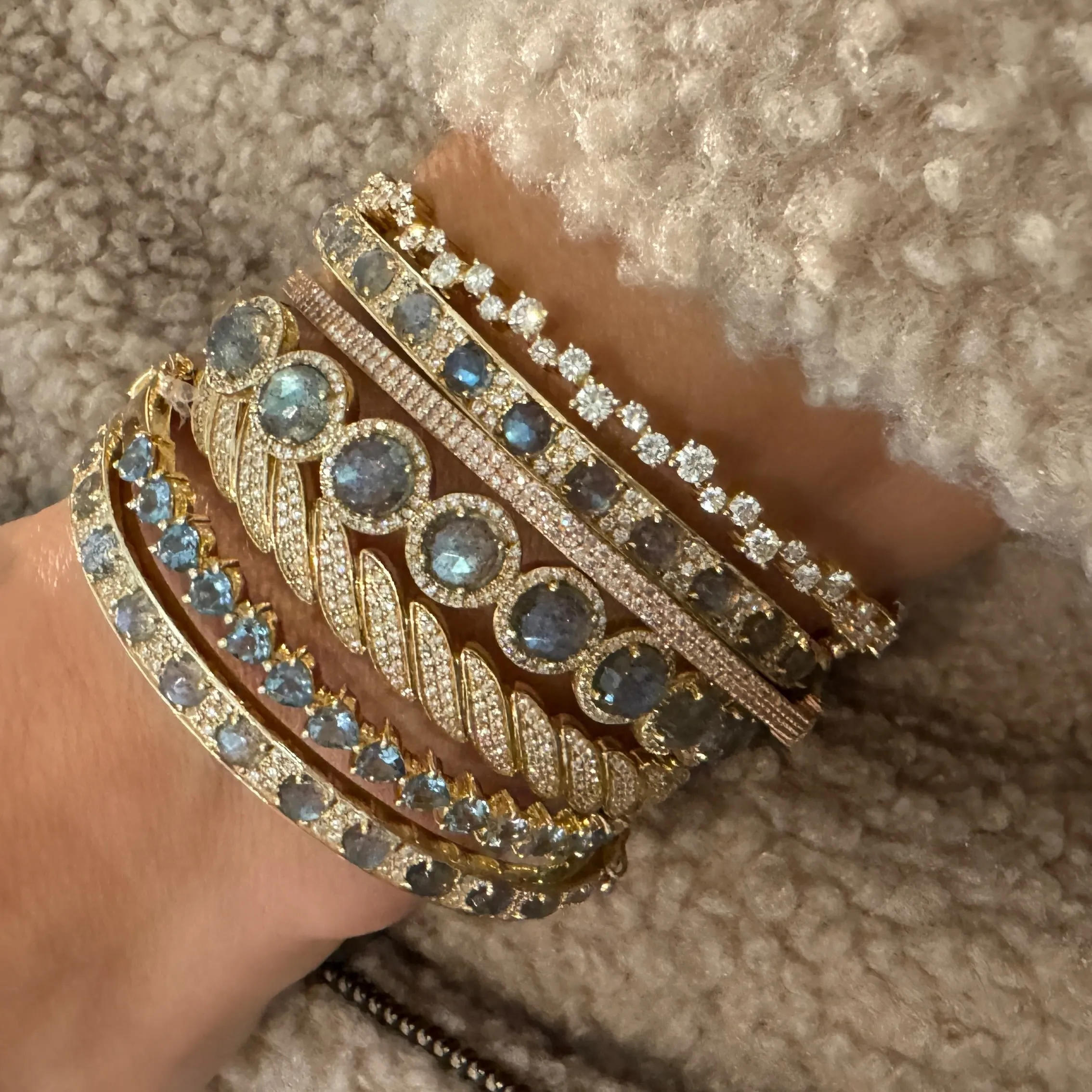 Illuminating Scattered Diamond Bangle Bracelet