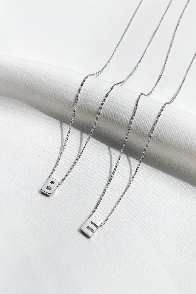 Initial Necklace in Silver