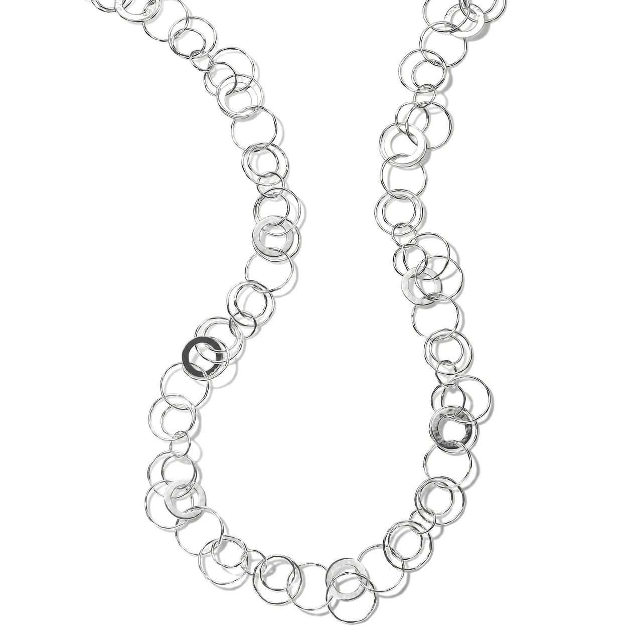 IPPOLITA Sterling Silver Classico Crinkle Hammered Jet Set Necklace - SN1762