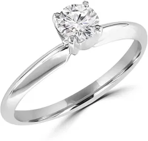 JewelMore 1/4ct.tw 14K White Gold Solitaire Engagement Ring ( I-J/I1-I2)