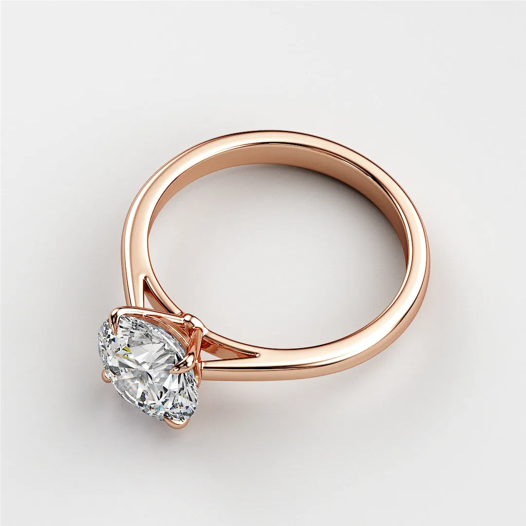 JULLIET ROUND CUT CATHEDRAL SOLITAIRE RING