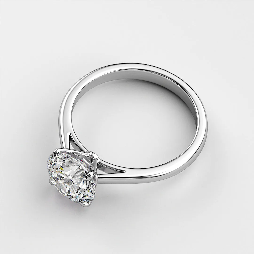 JULLIET ROUND CUT CATHEDRAL SOLITAIRE RING