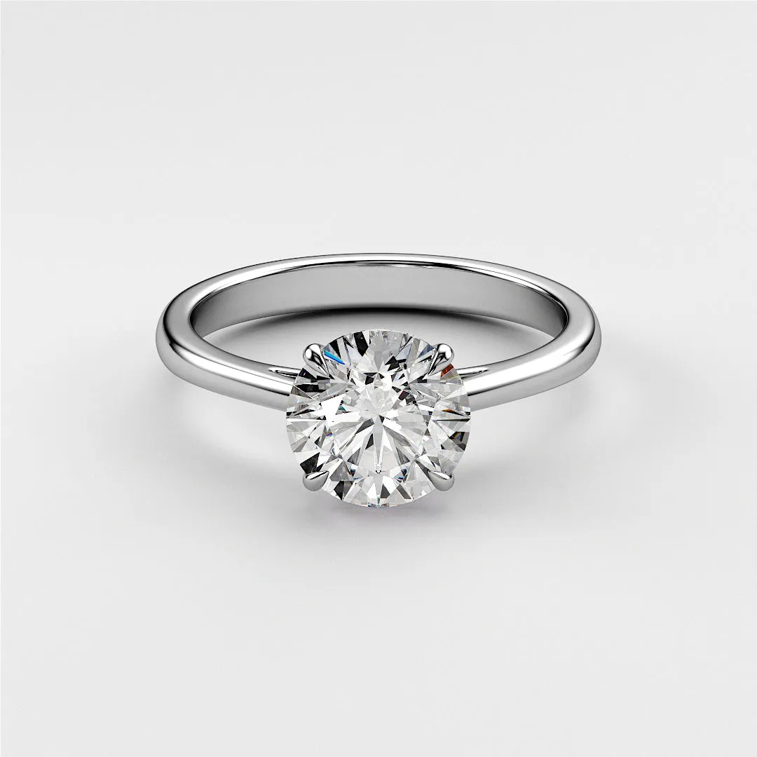 JULLIET ROUND CUT CATHEDRAL SOLITAIRE RING