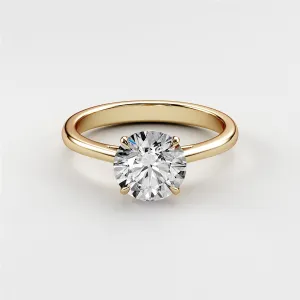 JULLIET ROUND CUT CATHEDRAL SOLITAIRE RING