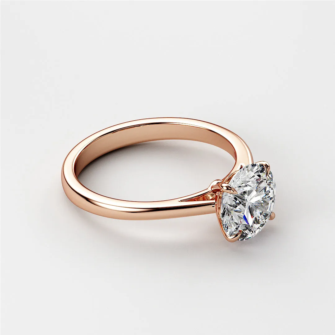 JULLIET ROUND CUT CATHEDRAL SOLITAIRE RING