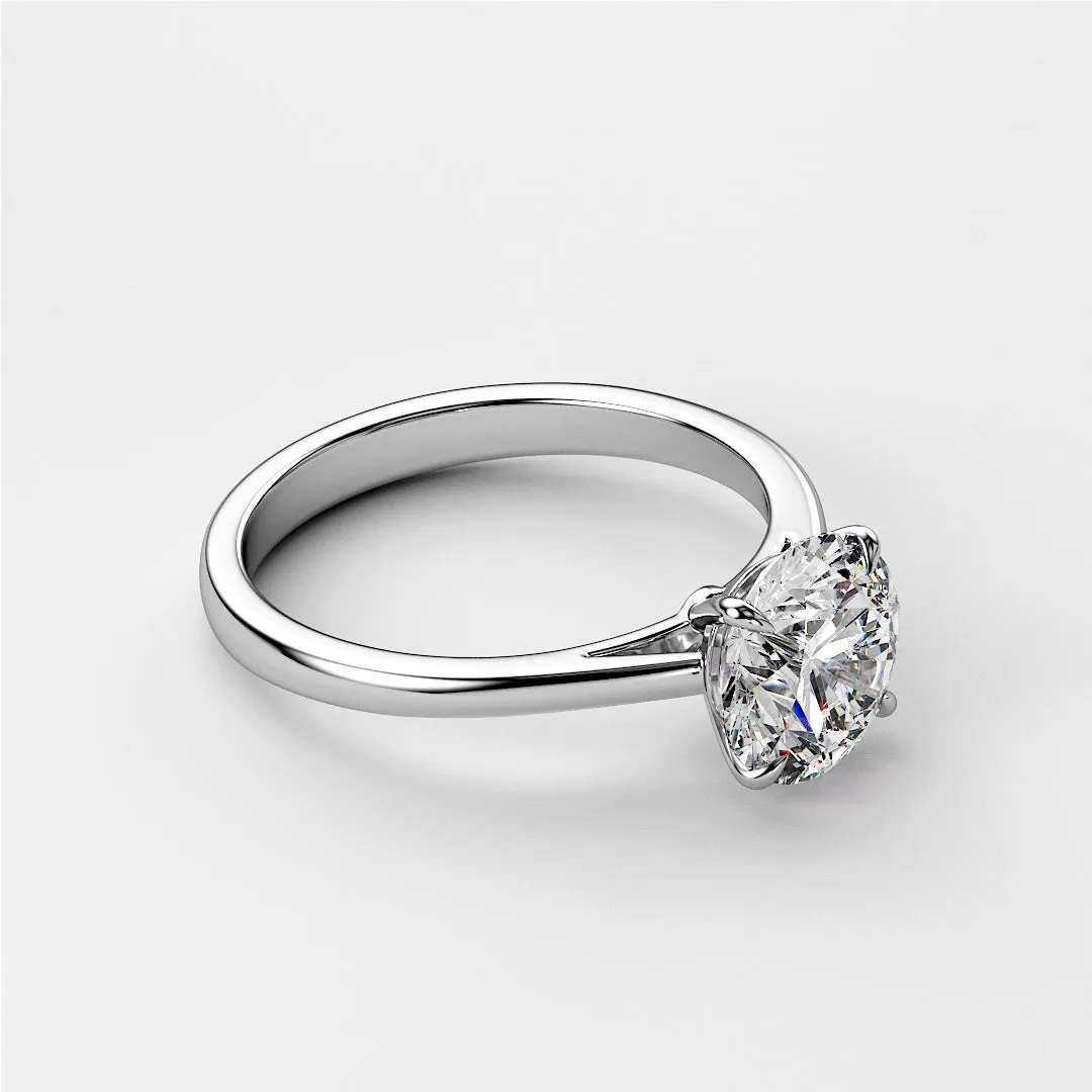 JULLIET ROUND CUT CATHEDRAL SOLITAIRE RING