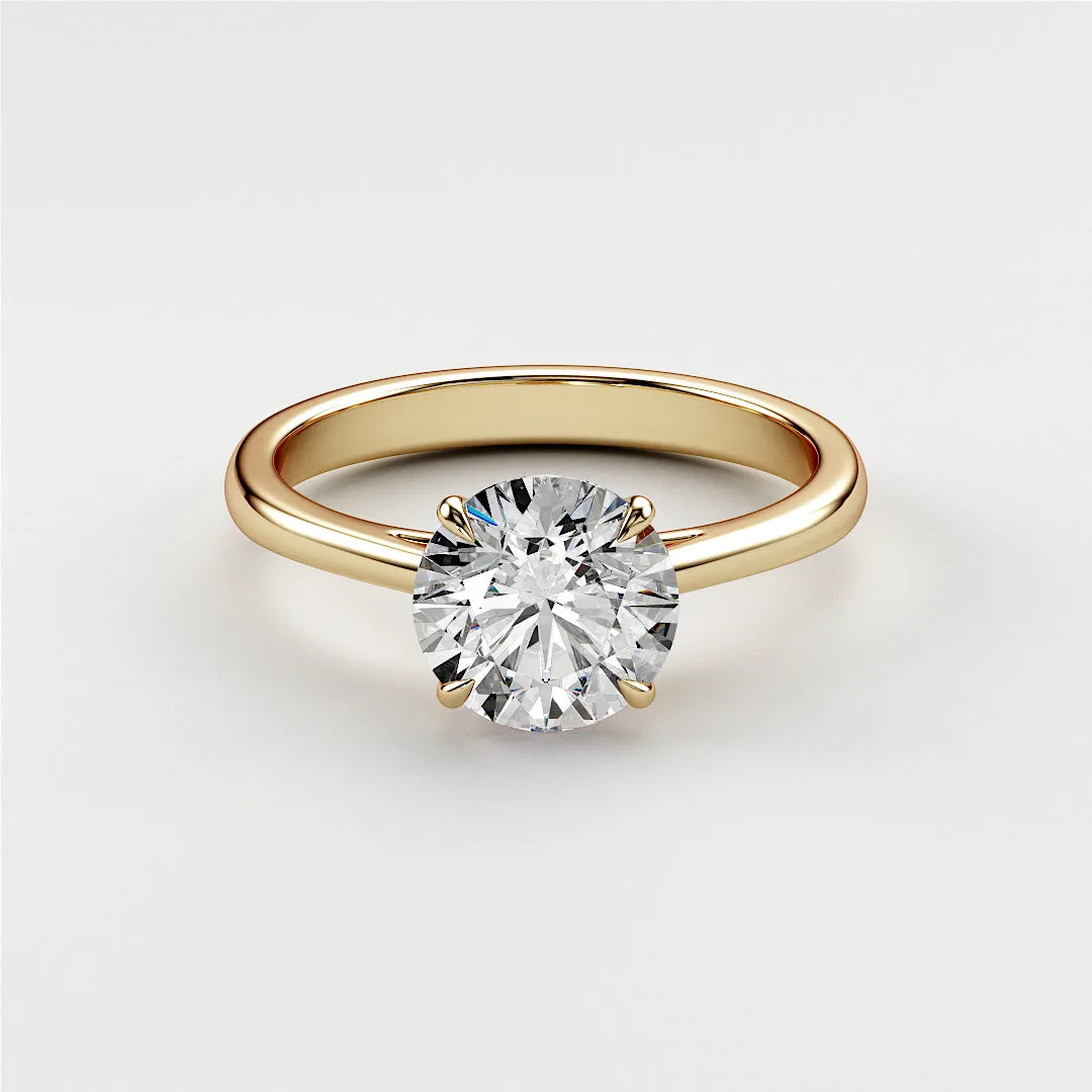 JULLIET ROUND CUT CATHEDRAL SOLITAIRE RING