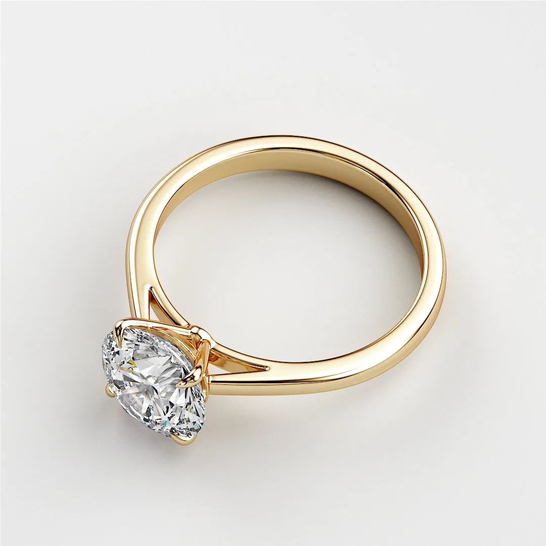 JULLIET ROUND CUT CATHEDRAL SOLITAIRE RING