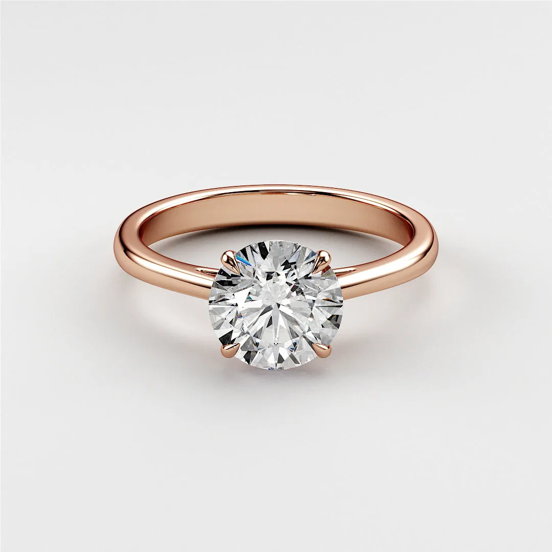 JULLIET ROUND CUT CATHEDRAL SOLITAIRE RING