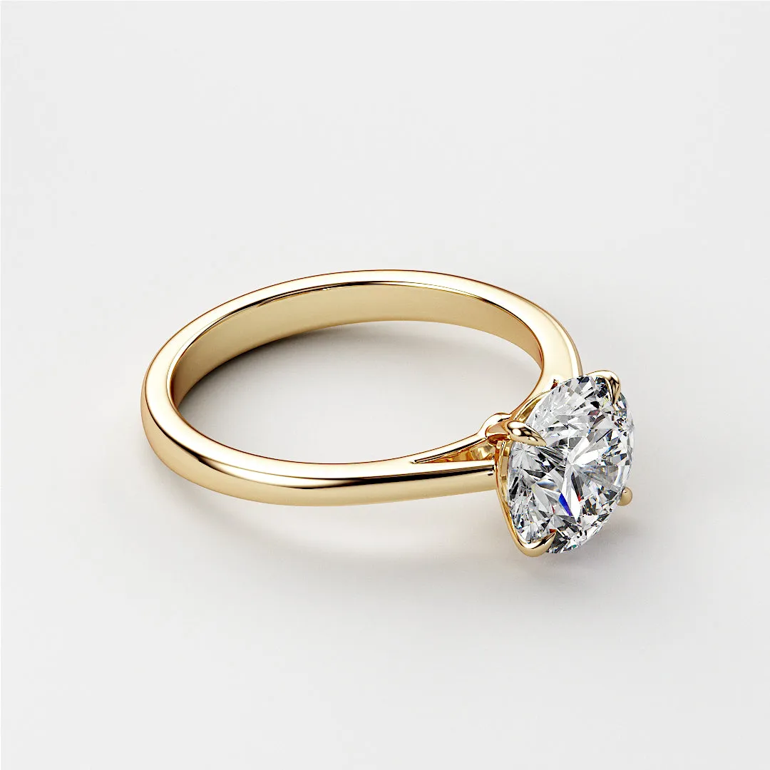 JULLIET ROUND CUT CATHEDRAL SOLITAIRE RING