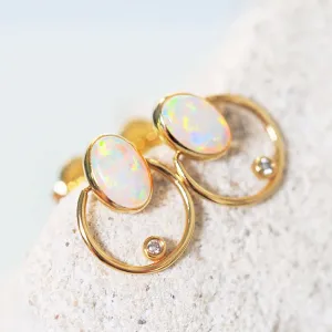 'Kaiya’ Crystal Opal Earrings 18ct Gold