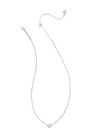 Kendra Scott Mini Elisa Silver Satellite Short Pendant Necklace in Ivory Mother-of-Pearl | 9608865447